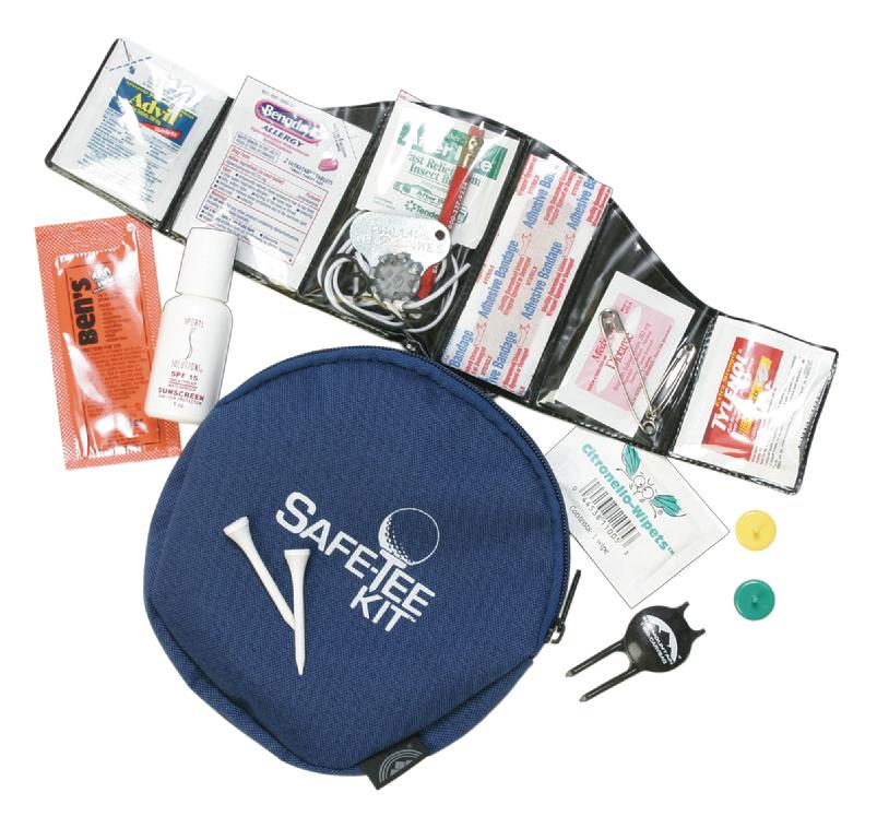golf first aid kit, Safe-Tee Kit, Safe-Tee Pocket, golfers first aid, tee prize, corporate outing gift, specialty product, ad specialty